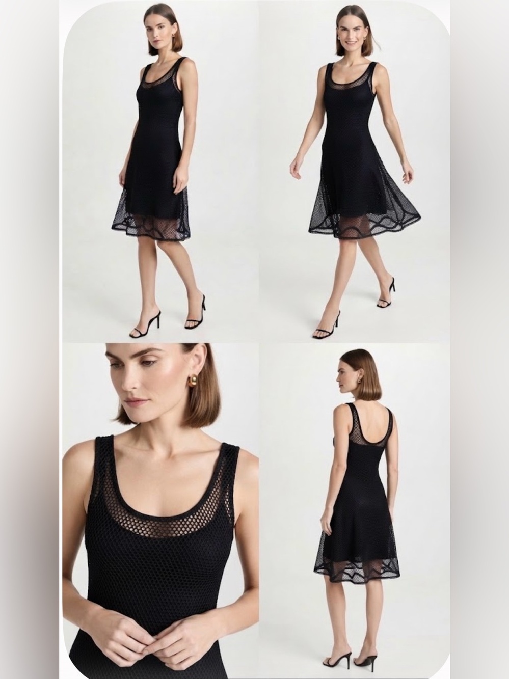 Weston West Black Mesh Fishnet Sleeveless Cocktail Dress